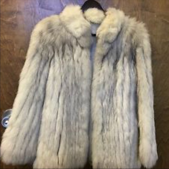 Jackets & Blazers - Genuine blue silver fox jacket